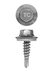 Самосверлящий самонарезающий винт  с конусообразным уменьшенным сверлом и шайбой (EPDM)